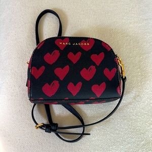Marc Jacobs Playback Leather Red Hearts Crossbody Bag